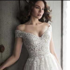 Maggie Sottero Size 10 Style# Natalie Ivory over Nude/ Silver Accent